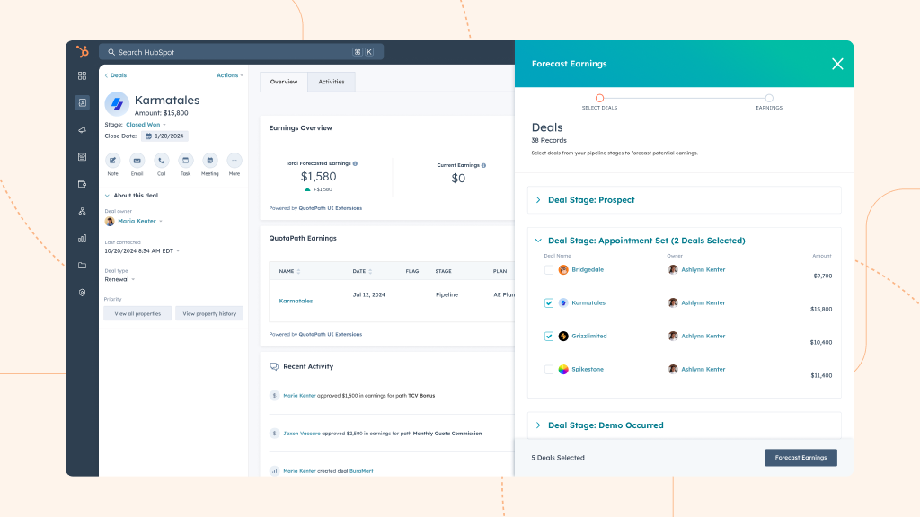 forecasting sales in hubspot with quotapath