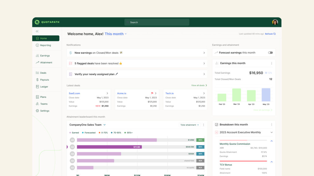 quotapath sales dashboard