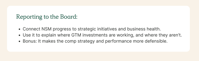 north star metric board reporting